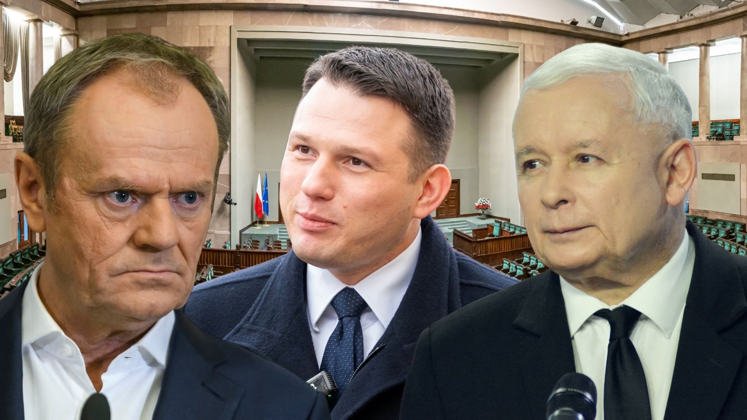 Wyniki nowego sondażu. To nie KO ani PiS zyskuje najwięcej Tusk, Mentzen, Kaczyński