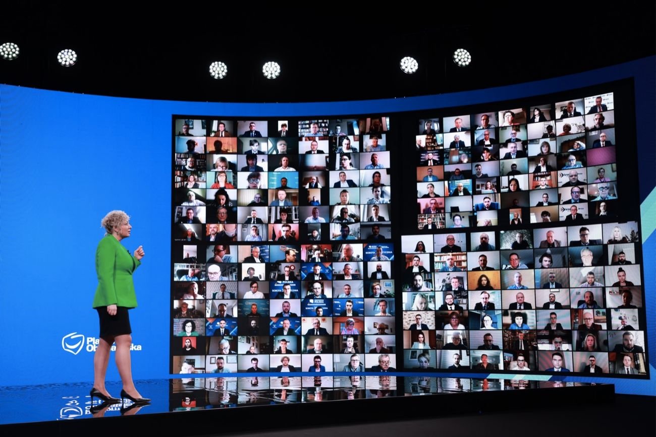 Kongres Platformy Obywatelskiej. Większość posłów i posłanek połączyła się online, ze względu na sytuację epidemiczną.
