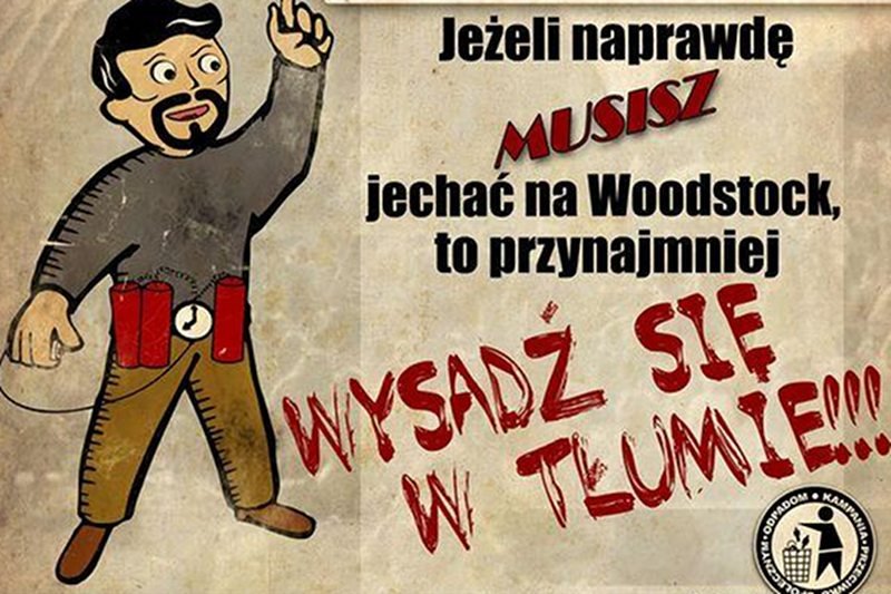 Jeden z wielu obrazków stworzonych przez przeciwników Przystanku Woodstock