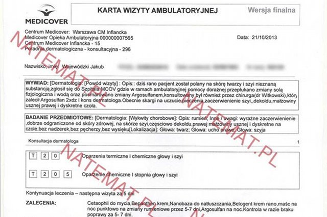 Obdukcja lekarska Kuby Wojewódzkiego po ataku przed Radiem Eska.