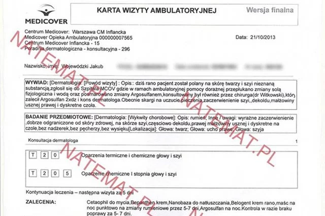 Obdukcja lekarska Kuby Wojewódzkiego po ataku przed Radiem Eska.