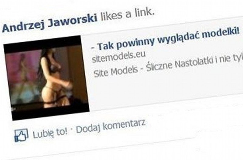 Poseł Andrzej Jaworski "lubi" nastoletnie modelki