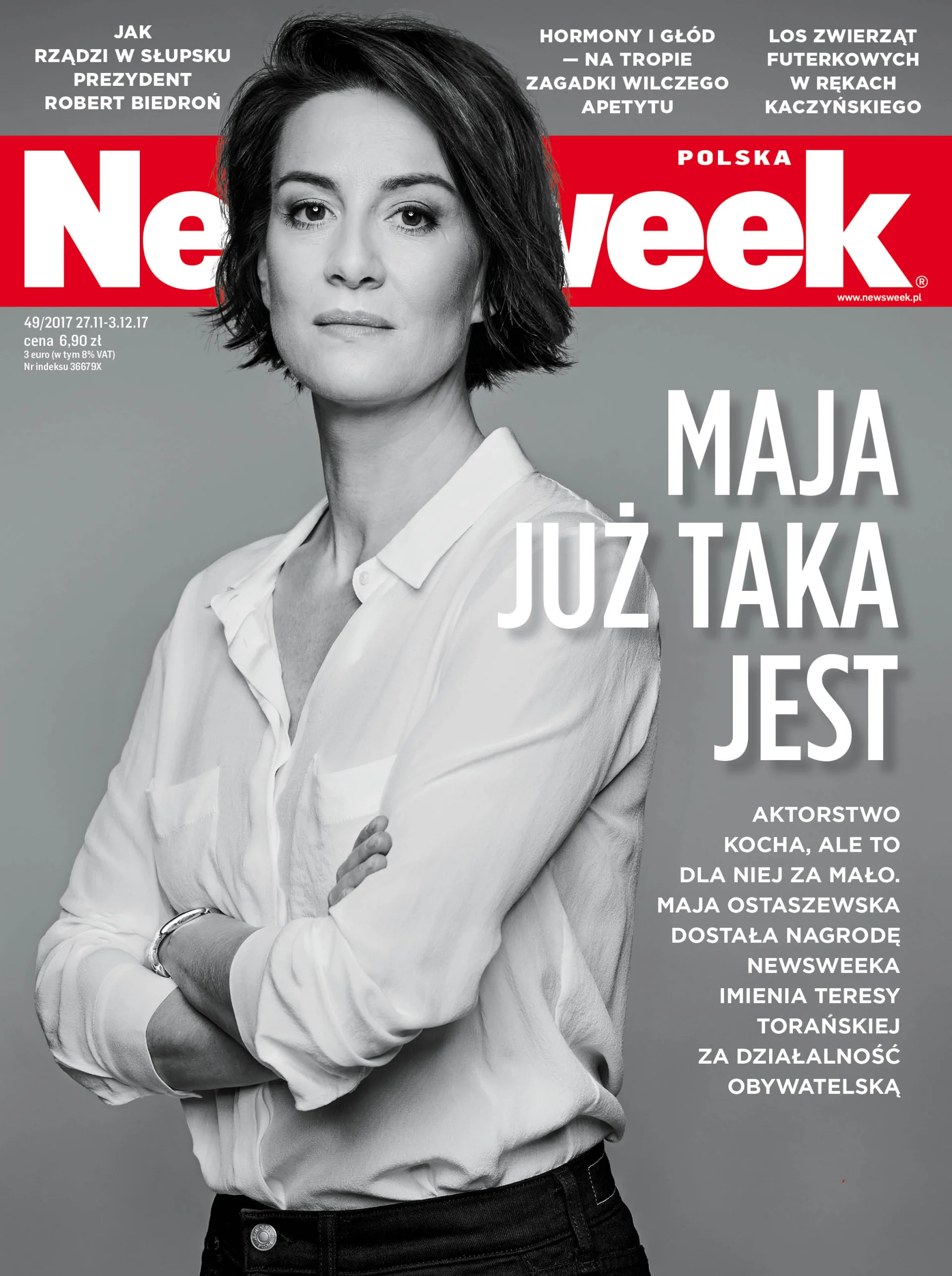 W artykule w tygodniku "Newsweek", Maja Ostaszewska i jej bliscy opowiadają  przede wszystkim o zaangażowaniu aktorki w problemy społeczne i polityczne jakie trawią nasz kraj.