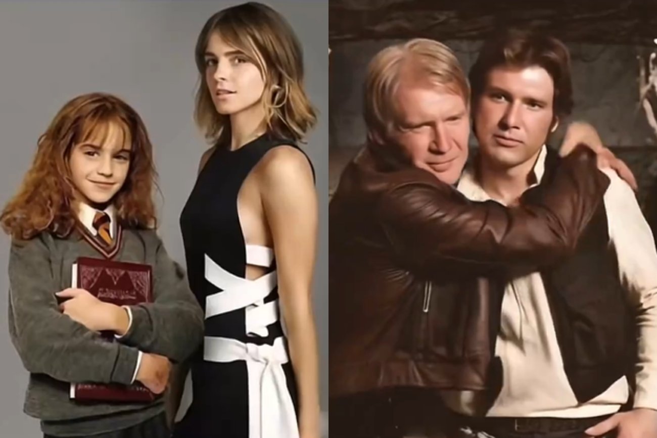 AI stworzyło filmik z gwiazdami przytulającymi swoje młodsze wersje (WIDEO)