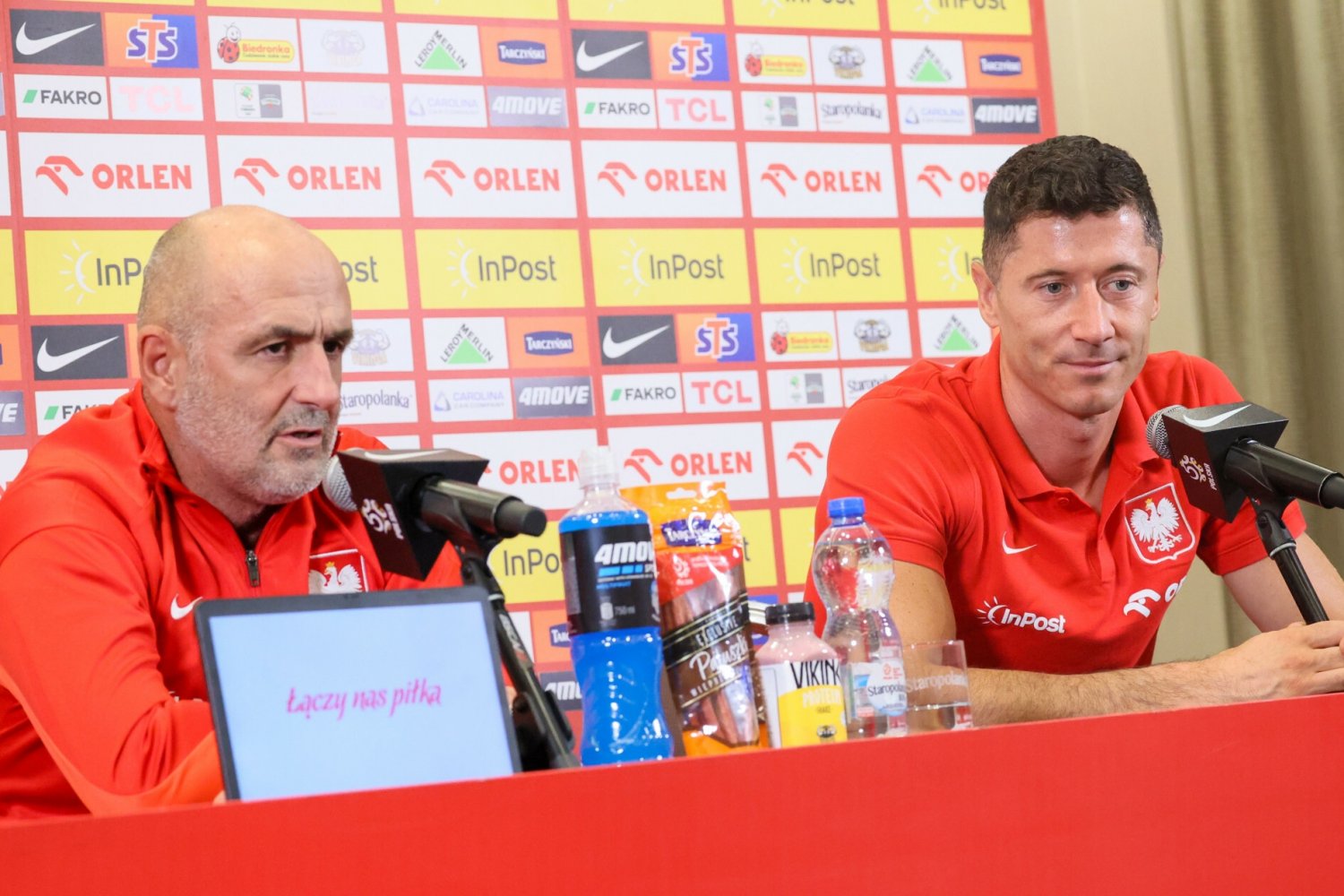 Michał Probierz i Robert Lewandowski