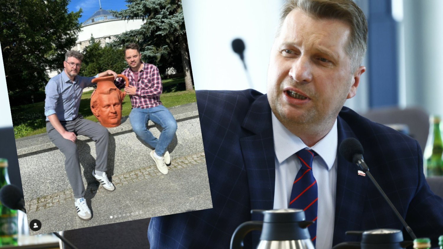 Przemysław Czarnek został Dzbanem Roku. Teraz dostał statuetki