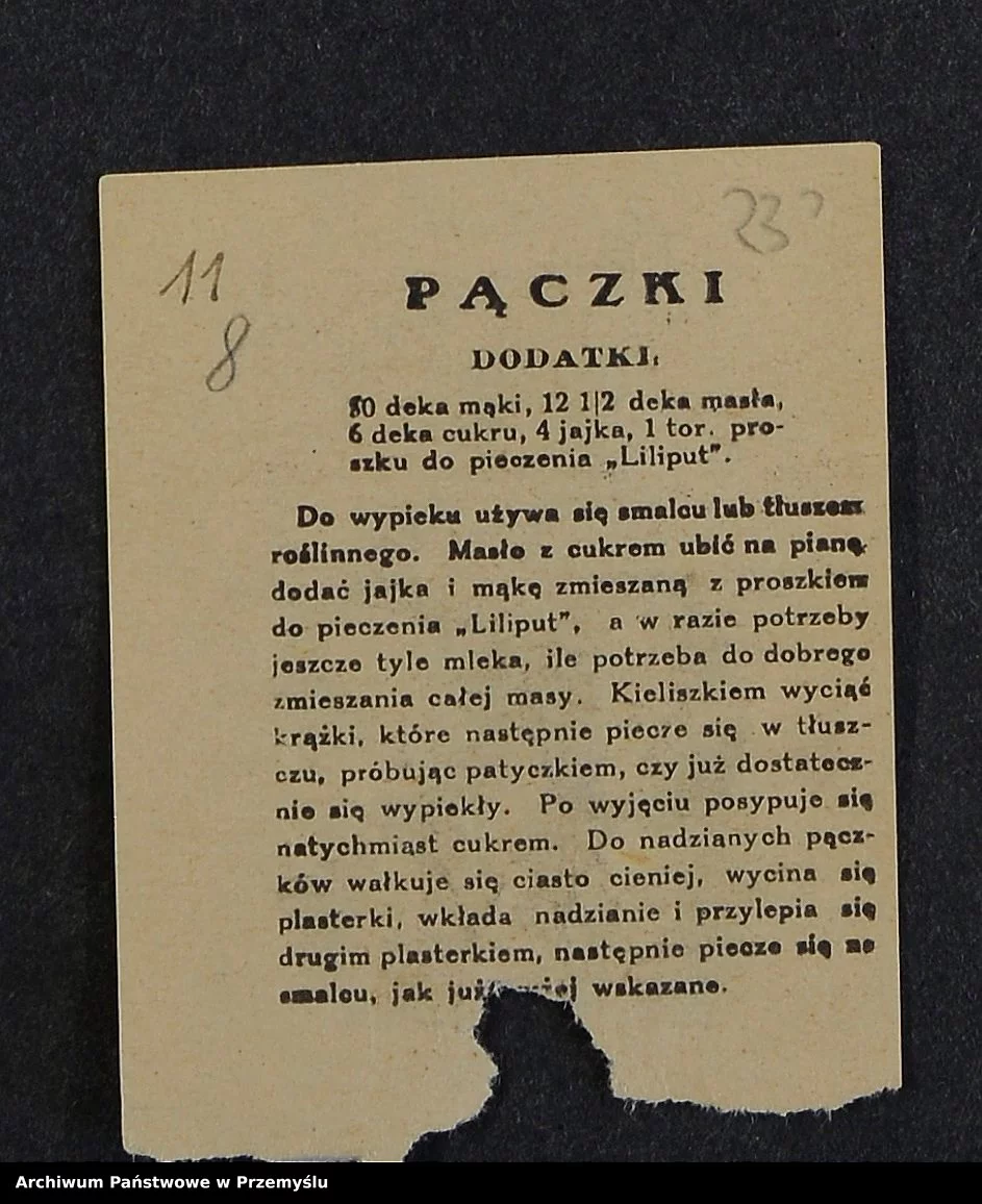 Przepis na pączki z 1935 roku