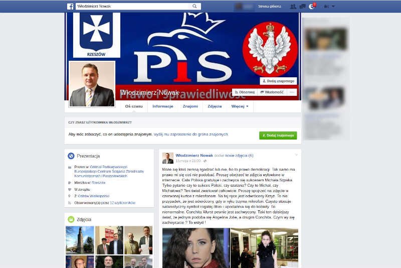 Działacz PiS z Rzeszowa ostro atakuje Michała Szpaka.