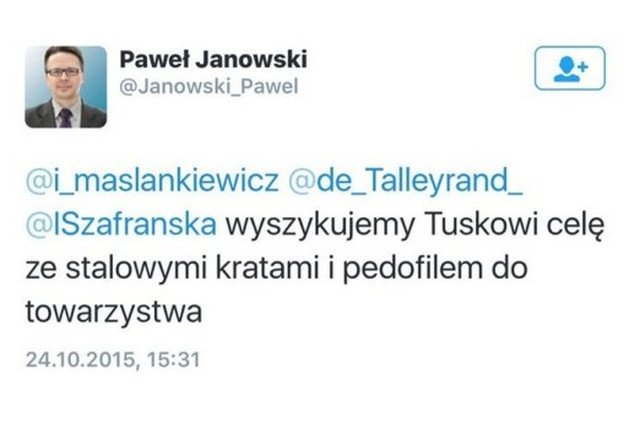 Oto wpis dra Janowskiego, za który może stracić pracę