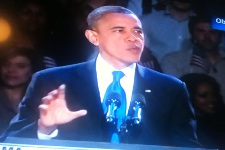 Barack Obama w trakcie swojego niesamowitego przemówienia.