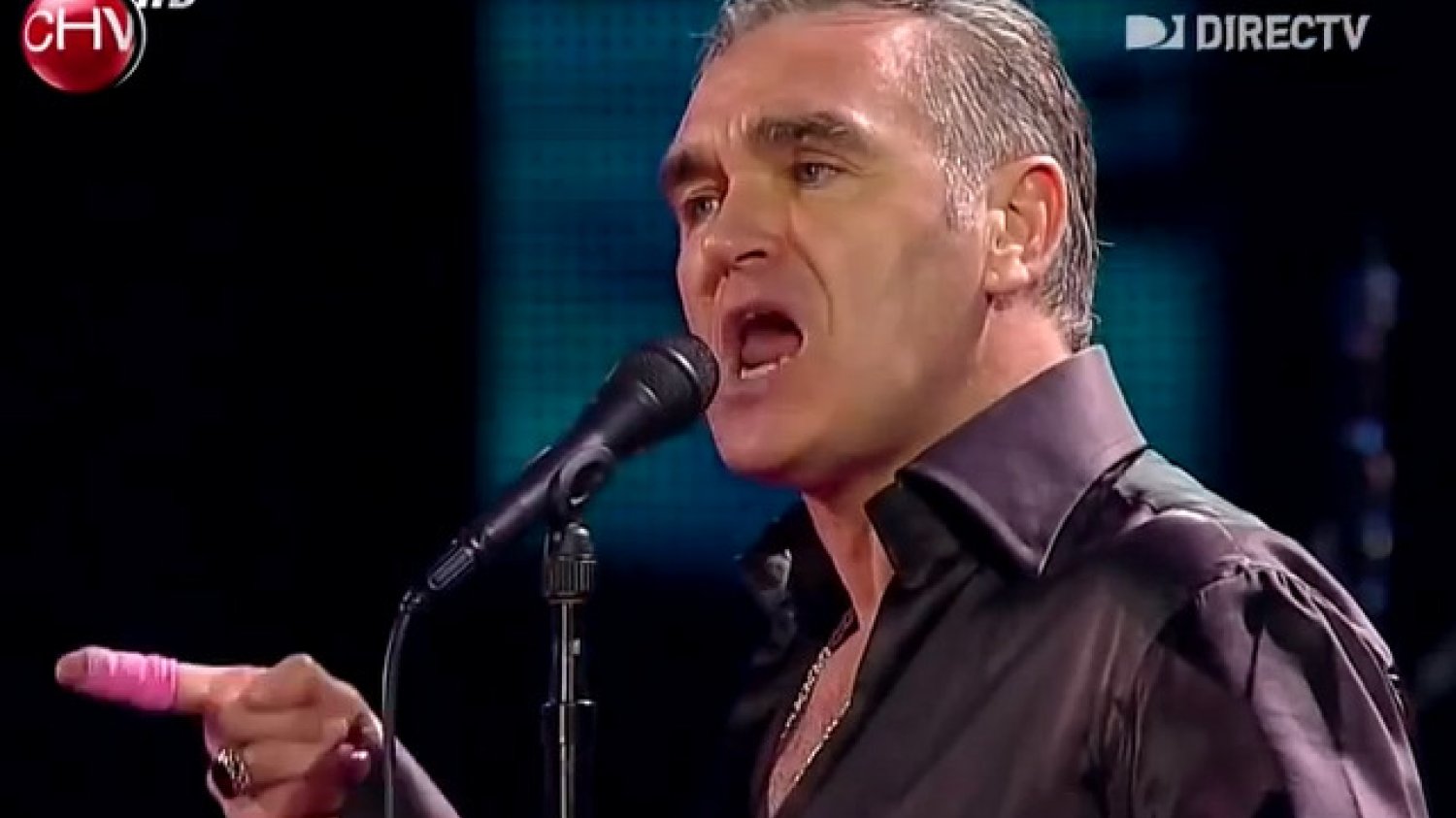 Morrissey podczas koncertu w Chile