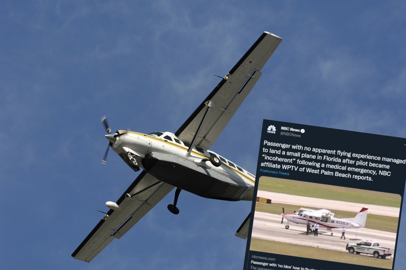 Pilot zasłabł w czasie lotu nad Florydą. Maszyną bezpiecznie wylądował jeden z pasażerów.