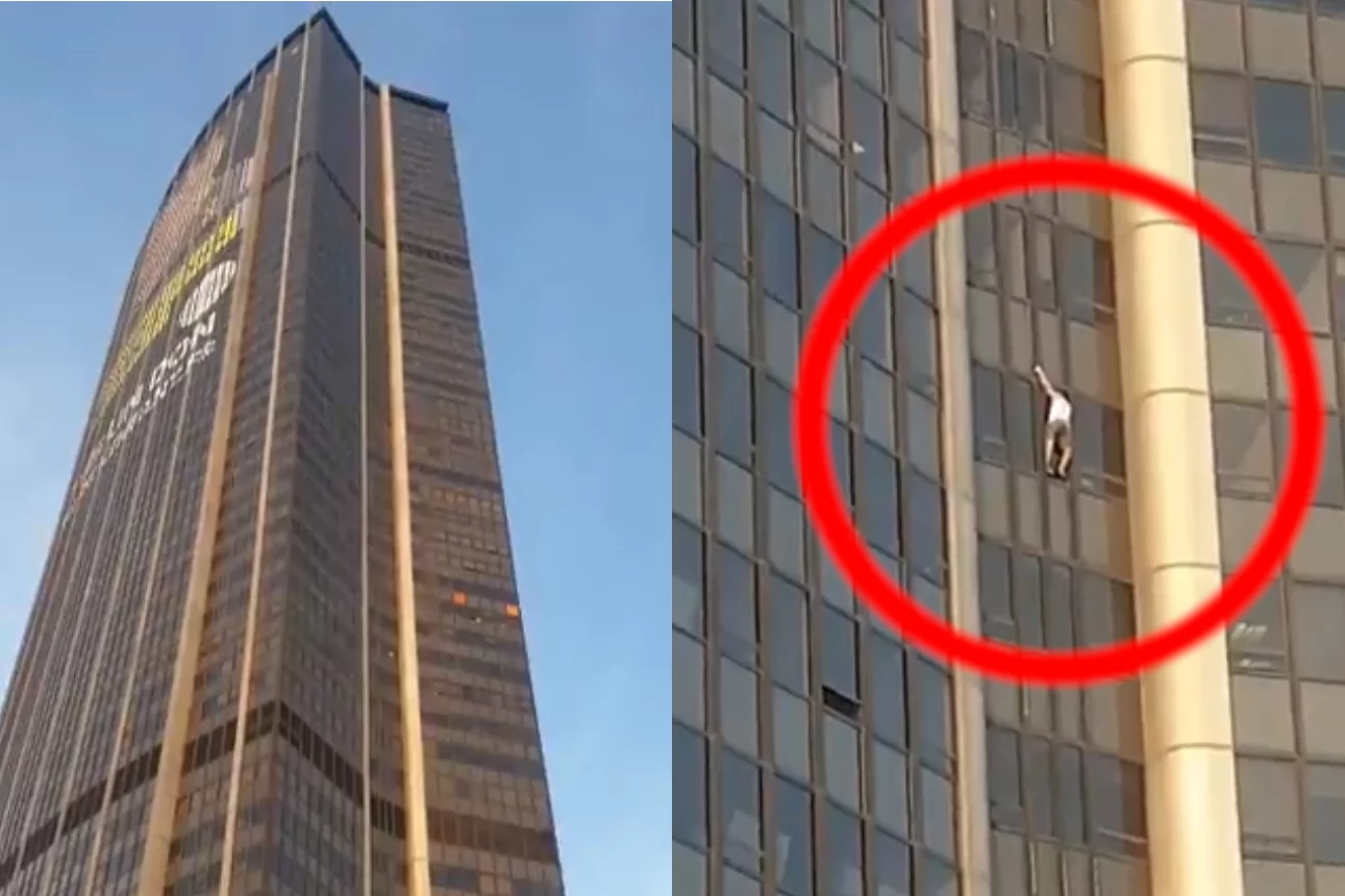 Marcin "BNT" Banot wspiął się na dach biurowca Montparnasse