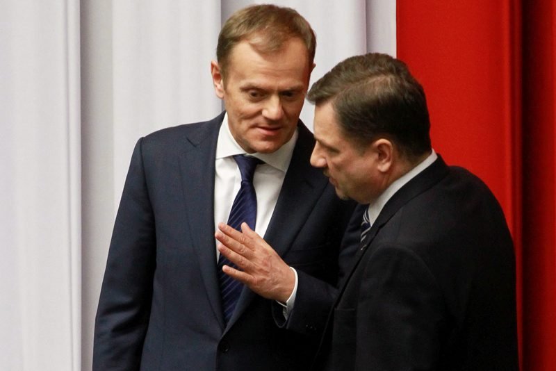 Premier Donald Tusk i szef "S" Piotr Duda.