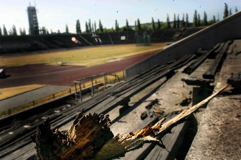 Stadion RKS Skra Warszawa, zdjęcie z 2006 roku.