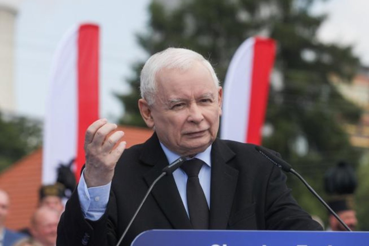Jarosław Kaczyński w Bogatyni.