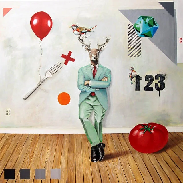 1,2,3...,akryl na płótnie, 110x110 cm, 2014, kolekcja prywatna.