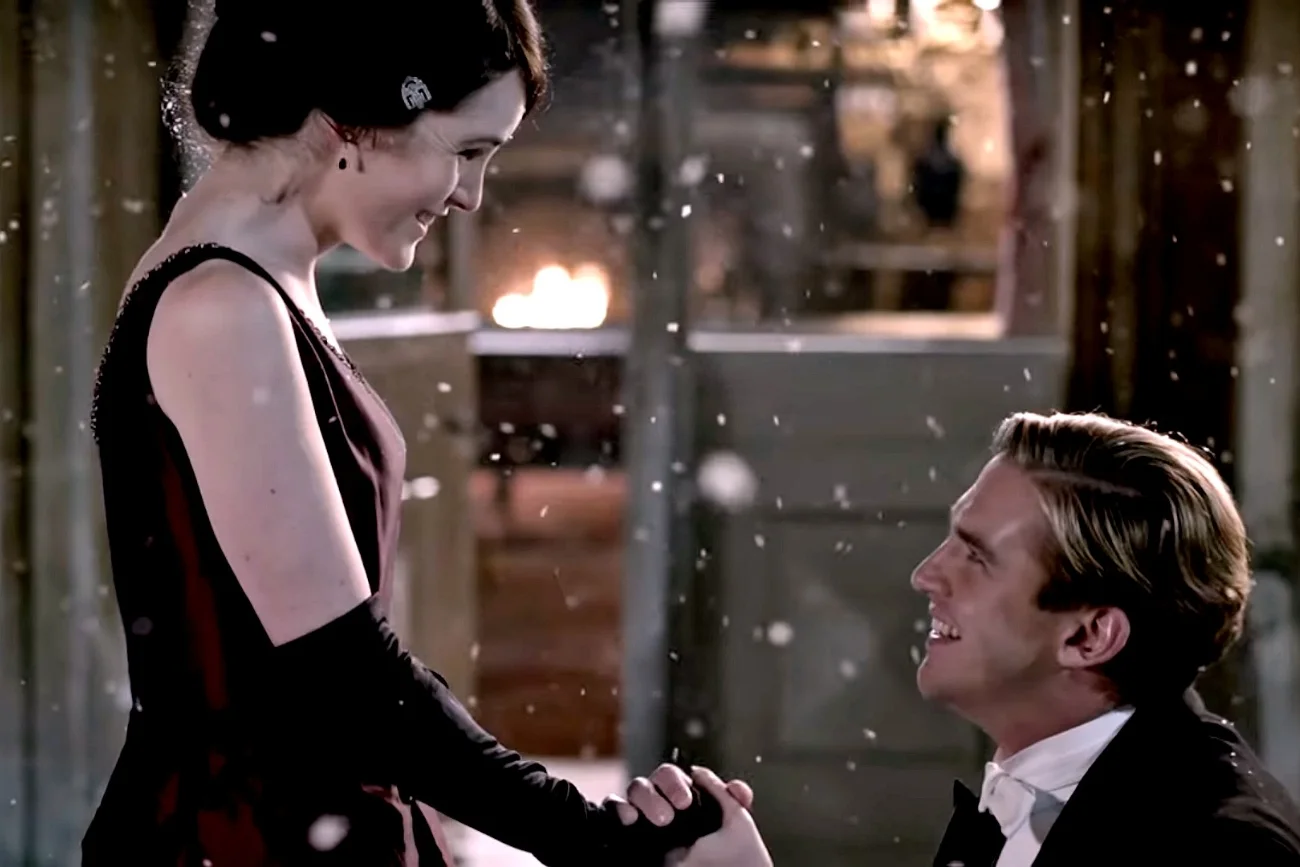 Michelle Dockery i Dan Stevens w serialu "Downton Abbey"
