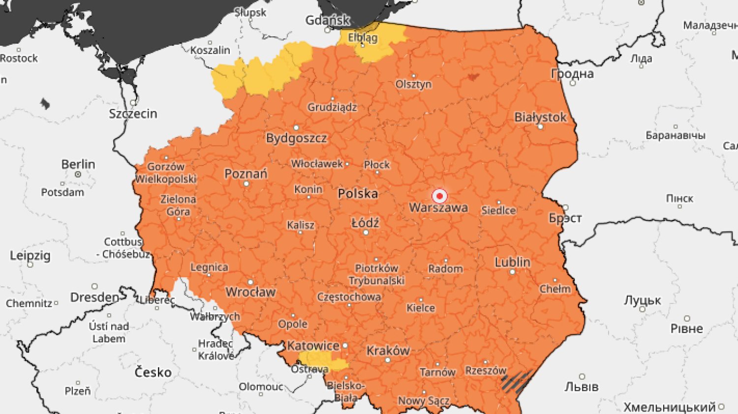 Alerty IMGW objęły większość Polski