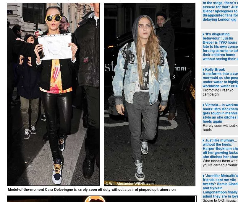 Modelka Cara Delevingne jest wielbicielką butów sportowych