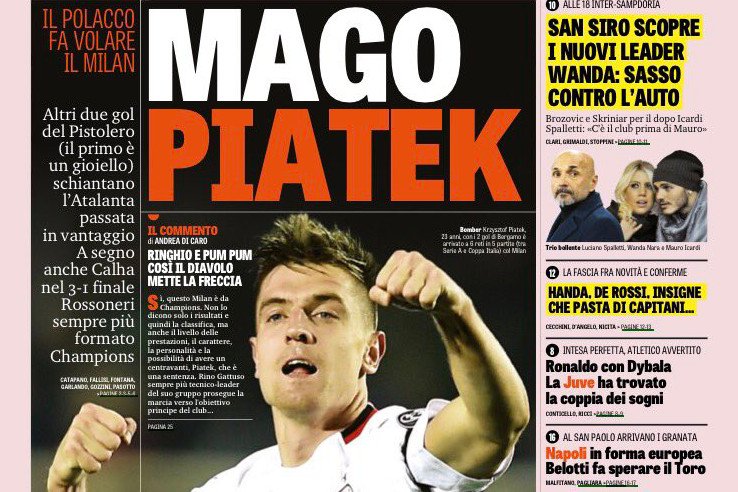 Krzysztof Piątek robi we Włoszech furorę