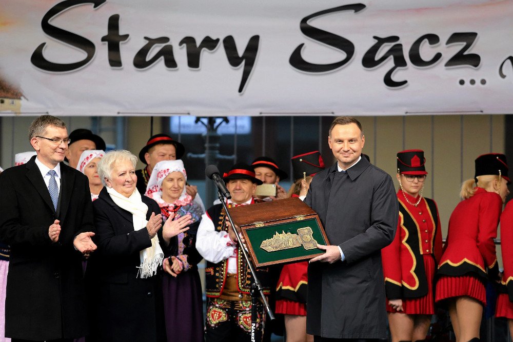 Andrzej Duda odwiedził rodzinne strony. Otrzymał klucze do miasta"Starego Sącza".