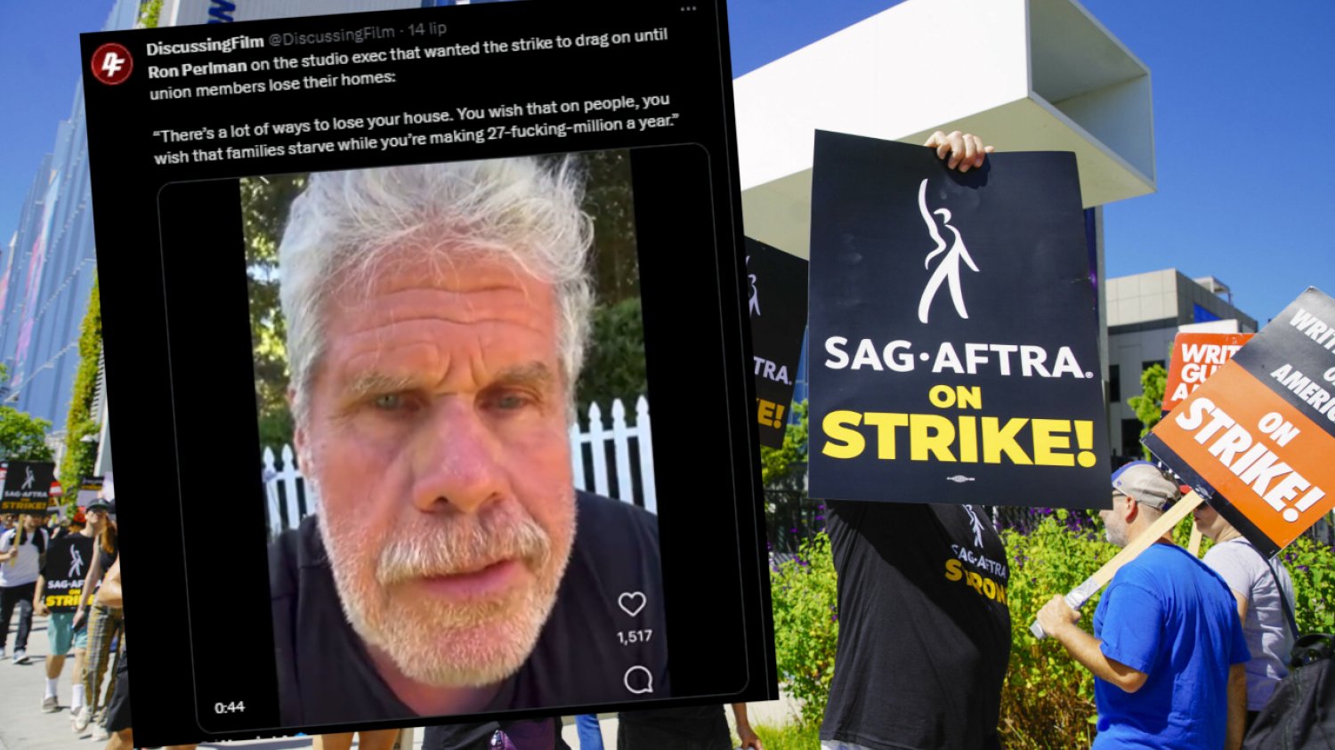 Ron Perlman nie przebierał w słowach. Tymi słowami zwrócił się do producenta, który czeka z negocjacjami, aż strajkujący aktorzy zaczną stracić domy.