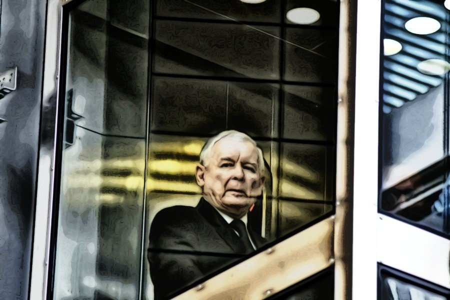 Jarosław Kaczyński podczas wizyty w Wielkopolsce (Centrum Wykładowe Politechniki Poznańskiej).