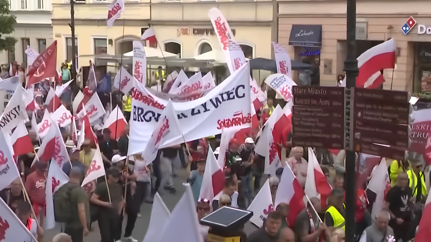 Protesty NSZZ Solidarność w Warszawie, 20 maja 2026 roku.