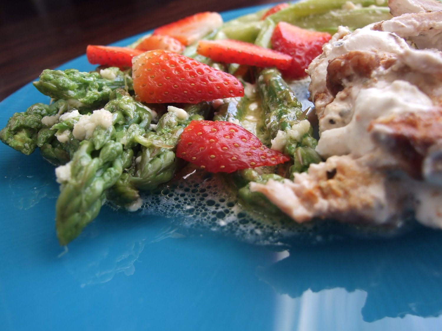 Zielone z truskawkami