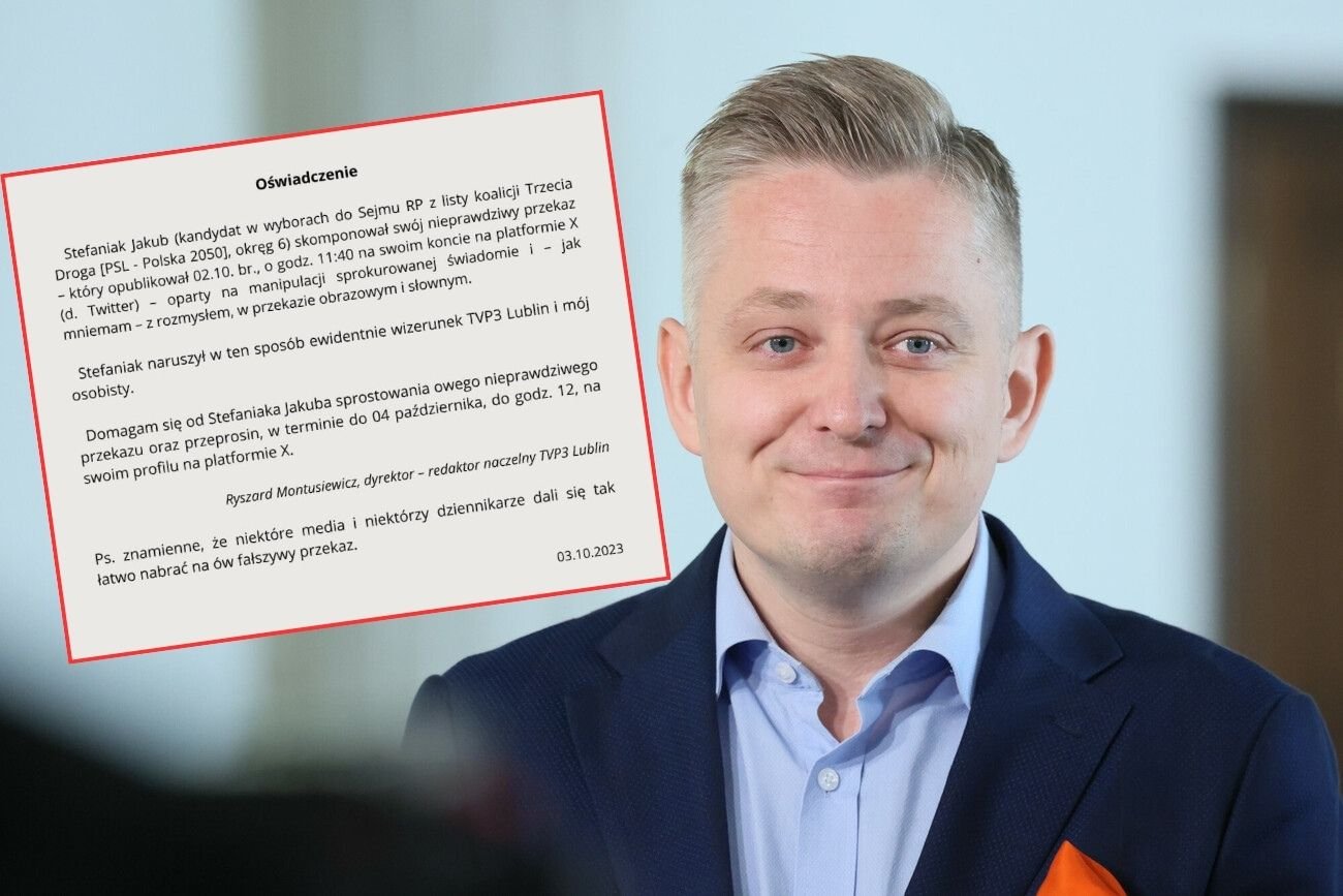 Dyrektor TVP3 Lublin chce sprostowania i przeprosin od posła PSL-u.