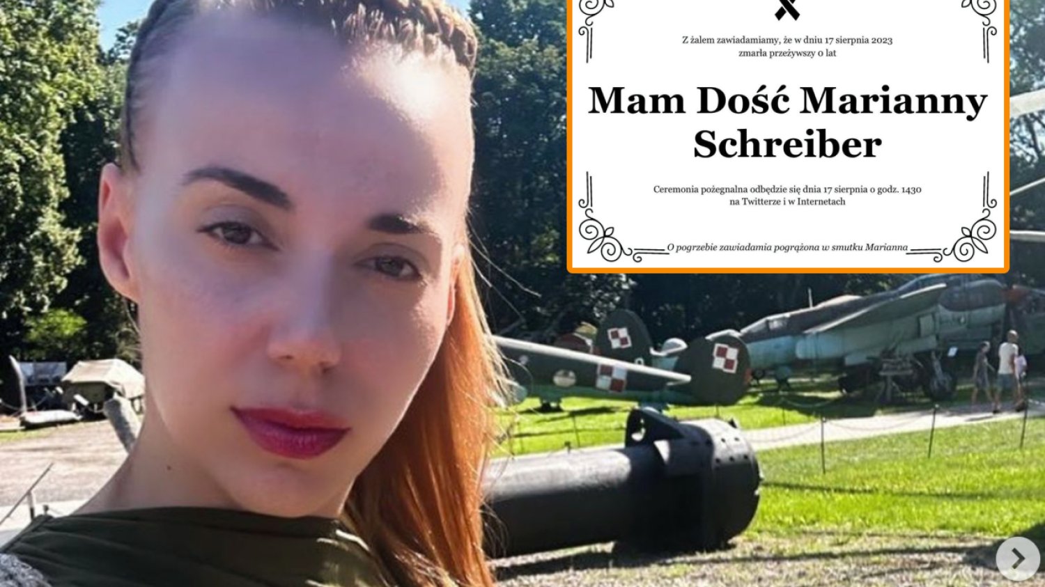 Marianna Schreiber opublikowała na Instagramie nekrolog partii "Mam dość"