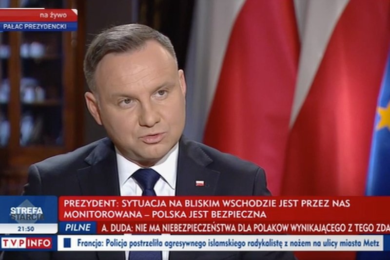 Andrzej Duda w "Gościu Wiadomości" oskarżył Tomasza Grodzkiego. Tylko że minął się z prawdą.