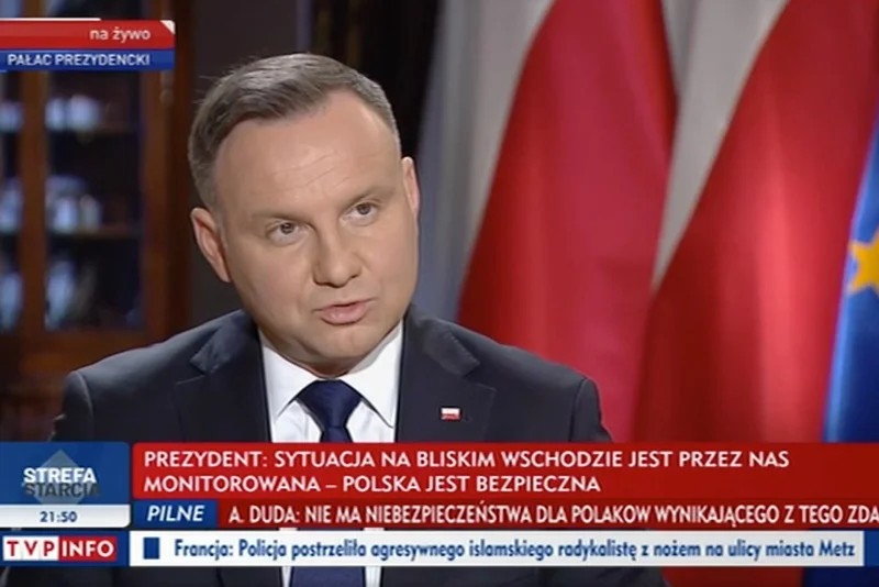 Andrzej Duda w "Gościu Wiadomości" oskarżył Tomasza Grodzkiego. Tylko że minął się z prawdą.