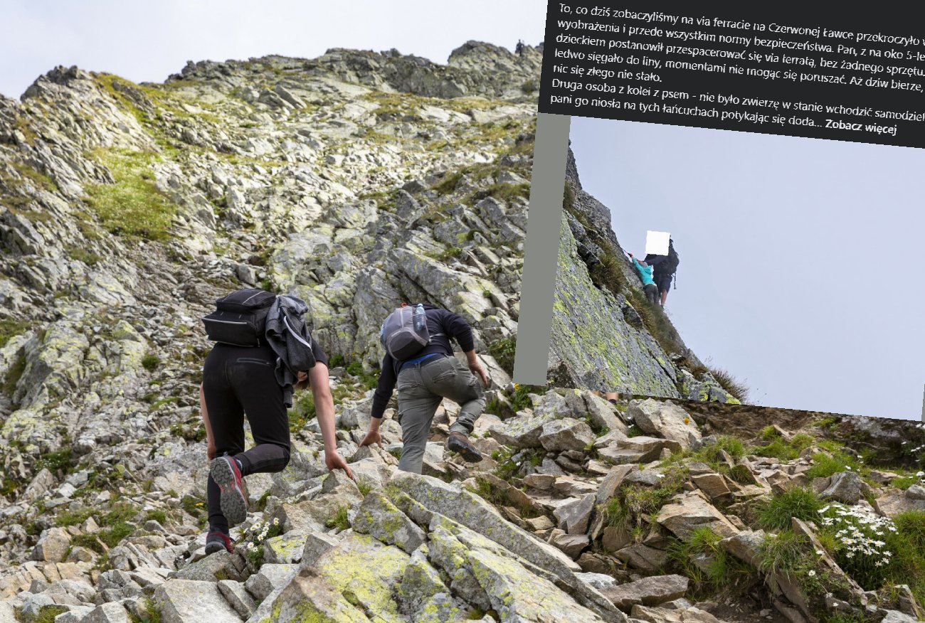 Tatry. Dziecko schodzi z góry po łańcuchu. "Oglądanie walki napawało grozą".