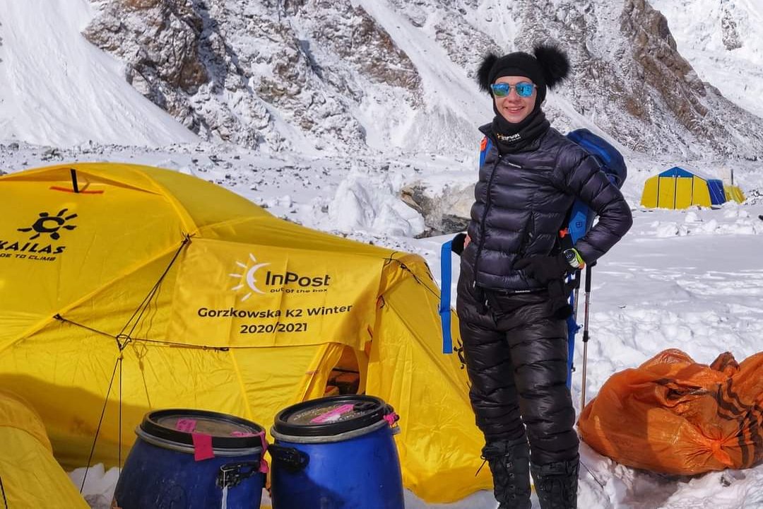 Magdalena Gorzkowska w obozie u podnóża K2.