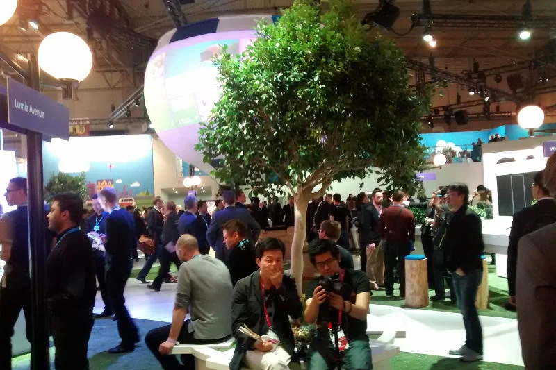 Stoisko Microsoftu na Mobile World Congress 2015.