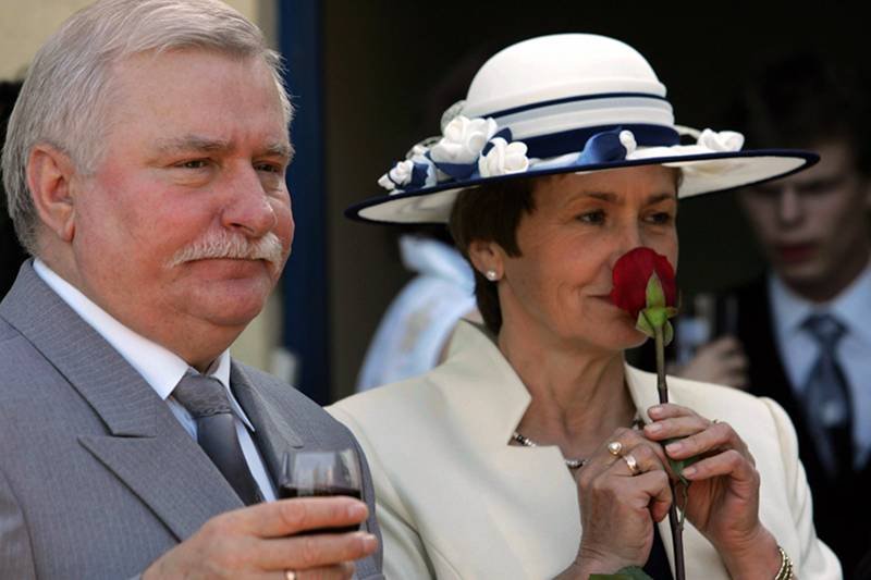Lech i Danuta Wałęsowie podczas imienin Lecha