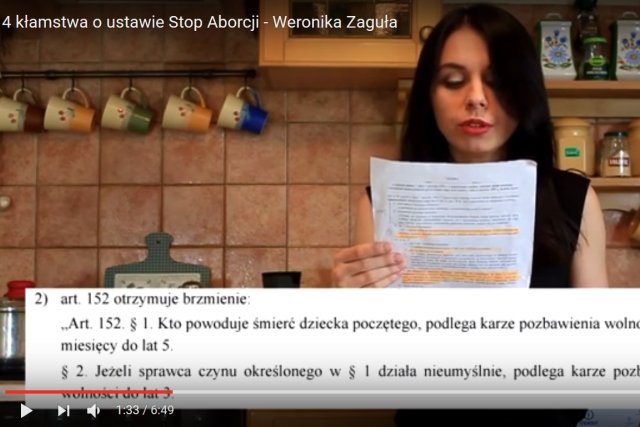 Katolicka YouTuberka dyskutuje z przeciwnikami zaostrzenia przepisów, ale nie zwraca uwagi na kilka ważnych kwestii.