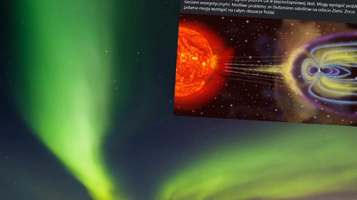 Pogoda. Centrum Badań Kosmicznych ostrzega przed burzą geomagnetyczną.