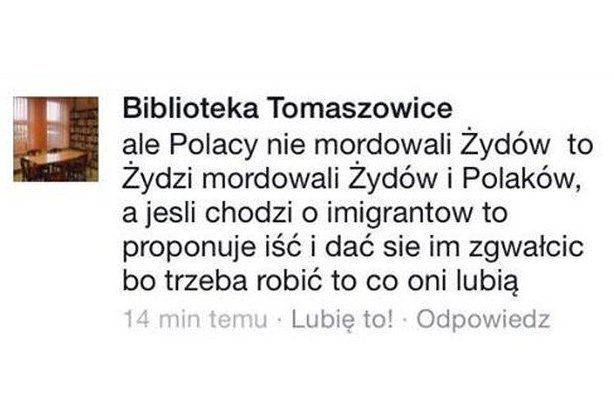 Wpis został opublikowany na profilu biblioteki.