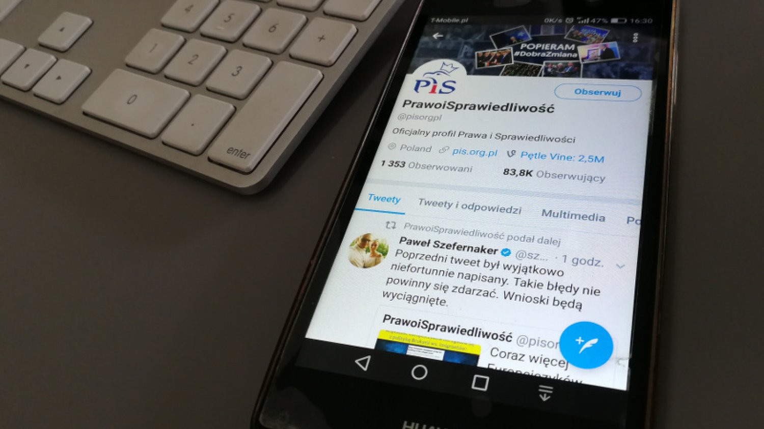 PiS na Twitterze ostatnio wyjątkowo często kasuje wpisy.
