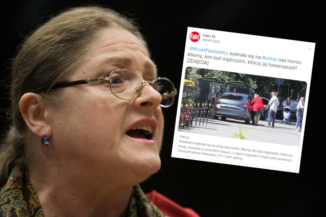 Krystyna Pawłowicz wypoczywa nad polskim morzem w towarzystwie ochrony