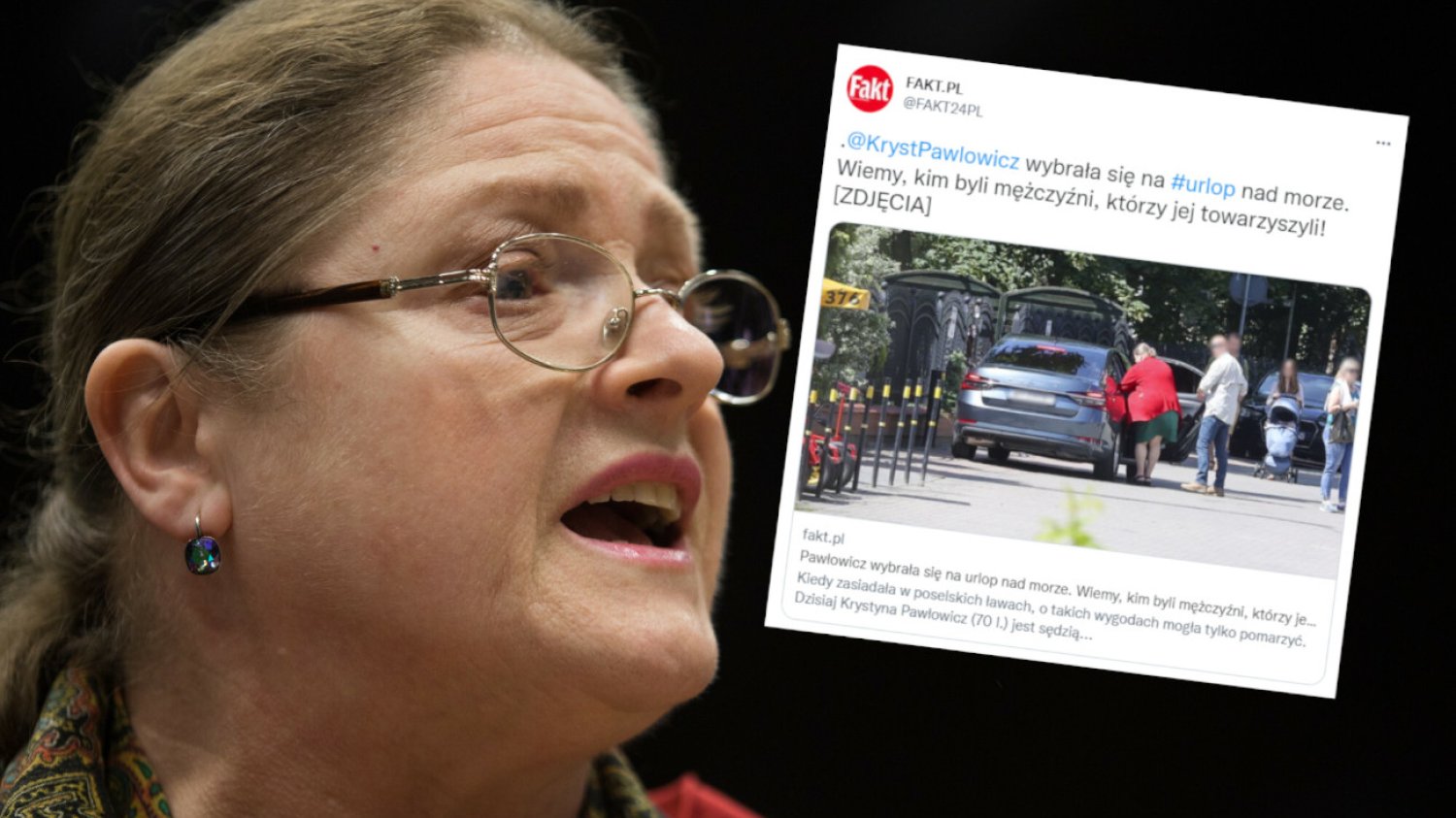 Krystyna Pawłowicz wypoczywa nad polskim morzem w towarzystwie ochrony