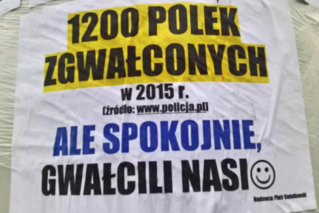 Internauta rozwiesił plakaty o liczbie aktów przemocy podanych w Polsce. Dane maja pochodzić od polskiej policji.