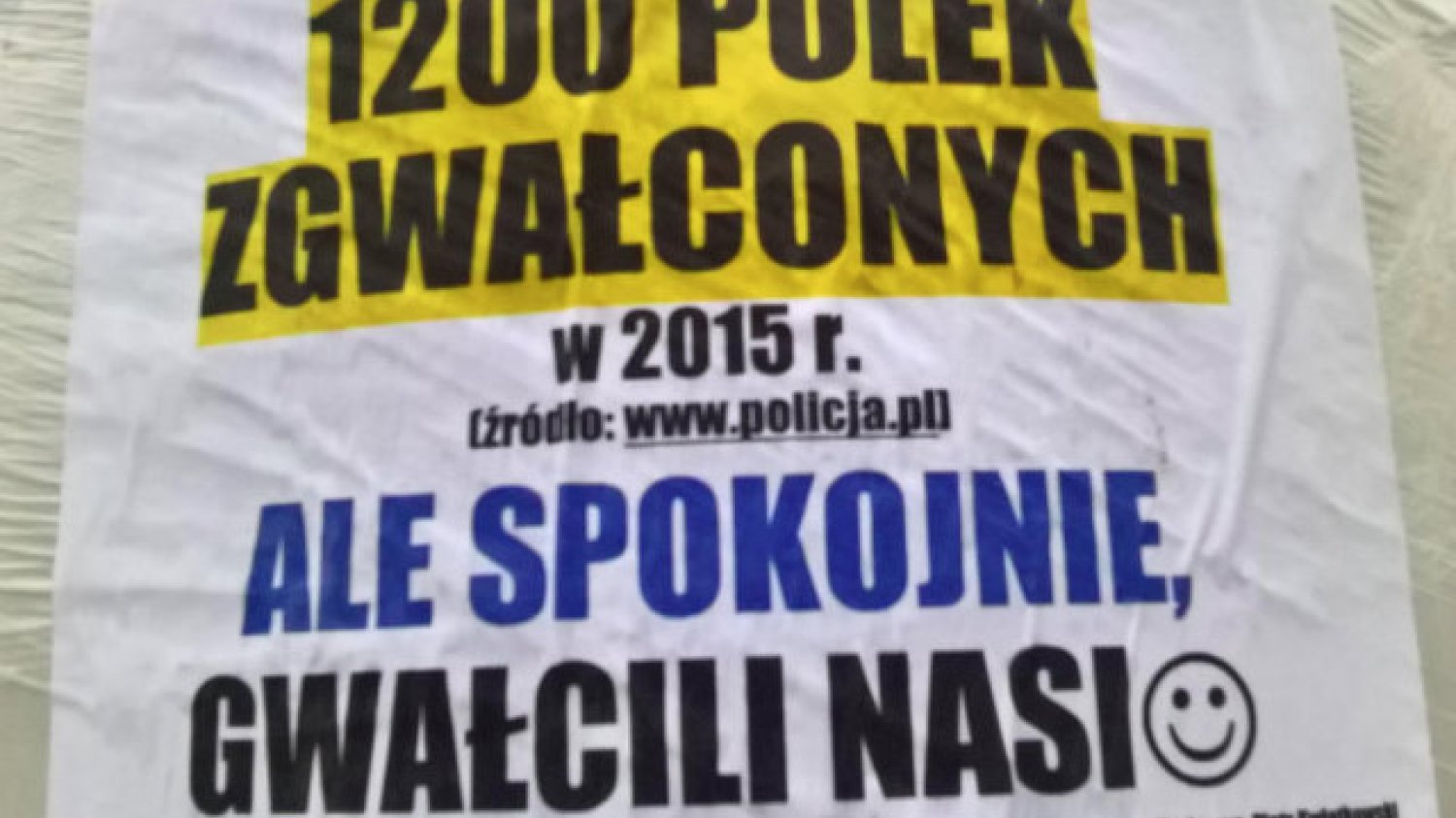 Internauta rozwiesił plakaty o liczbie aktów przemocy podanych w Polsce. Dane maja pochodzić od polskiej policji.