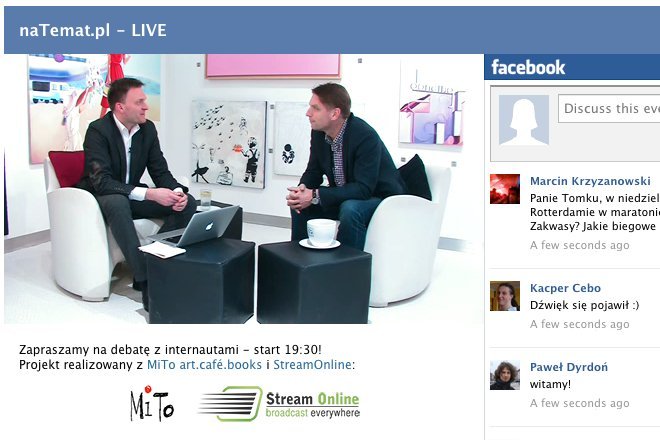 Debata był transmitowana na żywo na Facebooku i na portalu naTemat