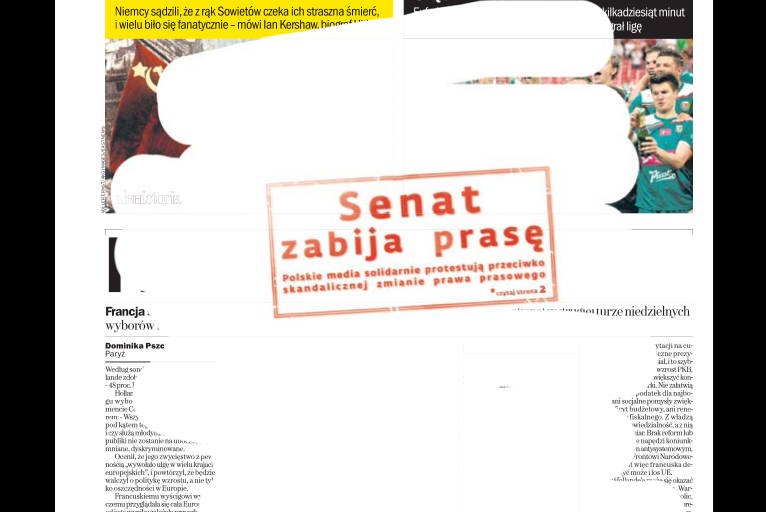 Podobnie wyglądają okładki pozostałych głównych dzienników