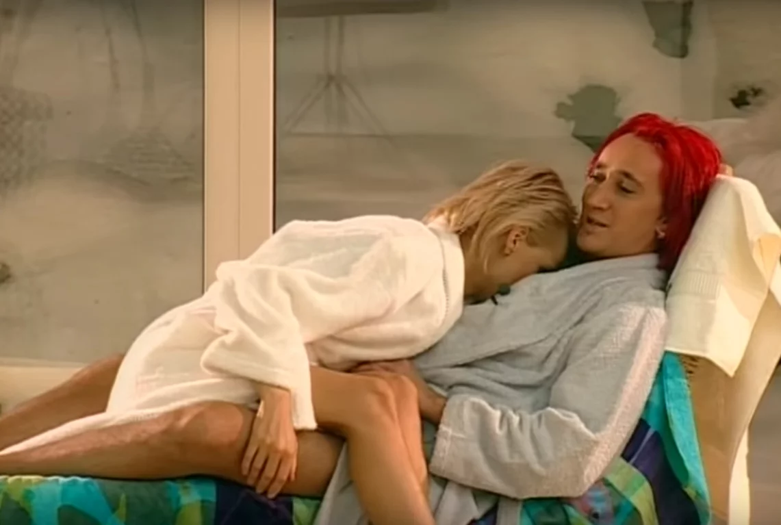 Michał Wiśniewski z żoną w pierwszym odcinku programu „Jestem jaki jestem” (2003)