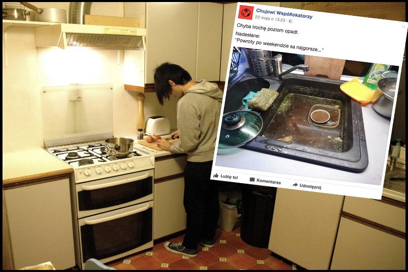 Pełne zlewy to nie jedyny problem wspólnego mieszkania. To dopiero początek.